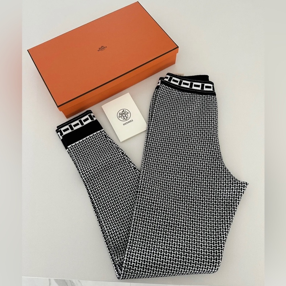 Hermes LEGGINGS inspiration pant BRAND NEW “H” logo threw out 38